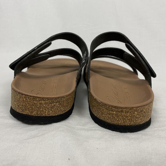 Skechers Arch Comfort Sandals Womens 9 Black Strappy Slip On Slide Eva Sole - Picture 7 of 14